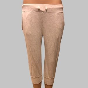 Monrow Cropped Sweatpants/joggers with drawstring waistband cuffed bottoms.